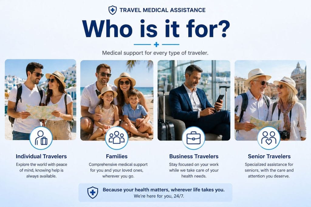 Travel medical assistance for families business travelers and senior travelers